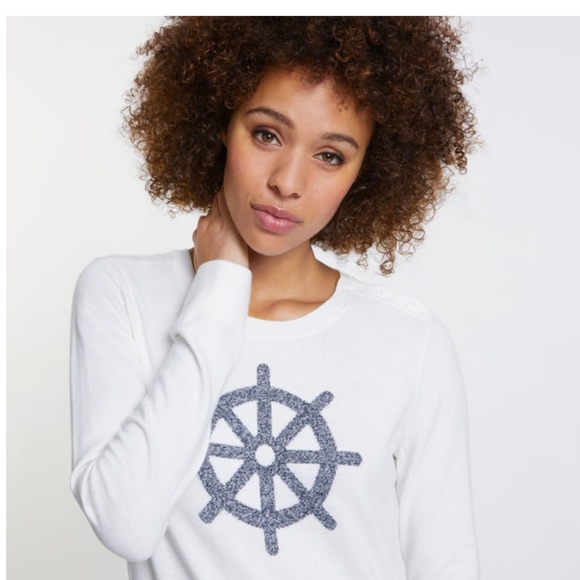 Nautica LONG SLEEVE SHIP'S WHEEL INTARSIA SWEATER - Picture 2 of 5